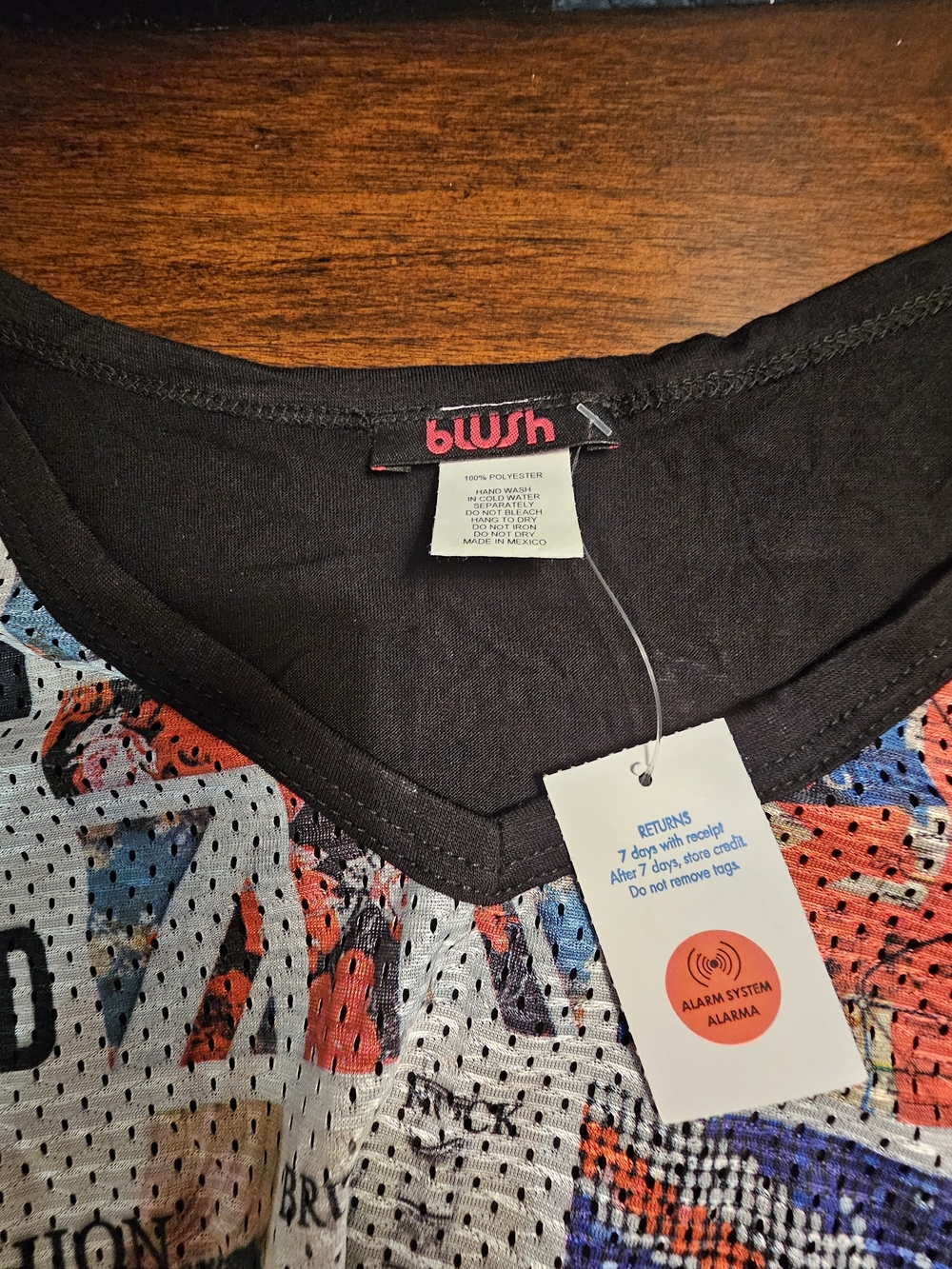 Blush Union Jack Collage V-Neck Tee - Black, Red, White, Blue - Picture 10 of 10